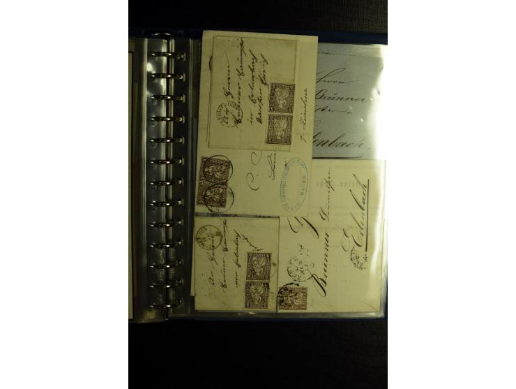 1850/1880, sehr interessanter Sammlungsposten mit ca. 250 Briefen und Ganzsachen von Belgien bis Schweiz mit vielen besseren 