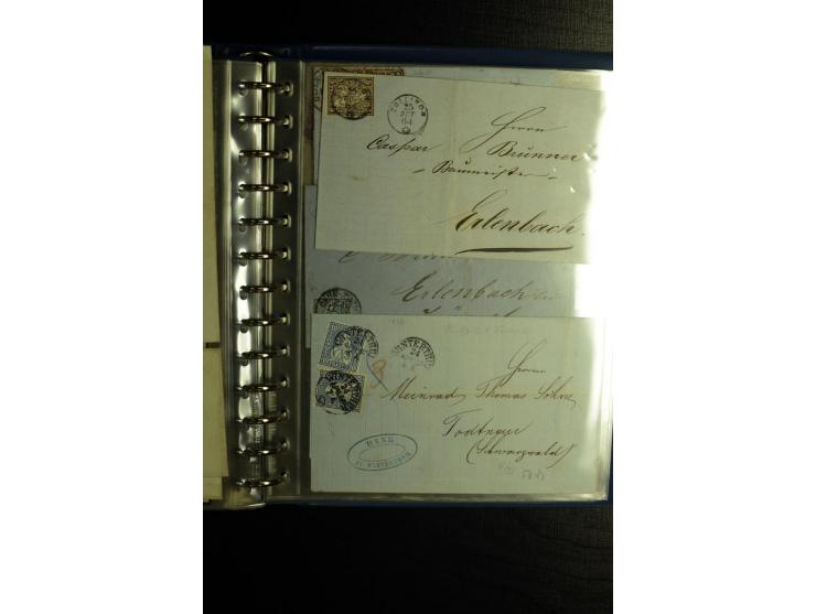 1850/1880, sehr interessanter Sammlungsposten mit ca. 250 Briefen und Ganzsachen von Belgien bis Schweiz mit vielen besseren 