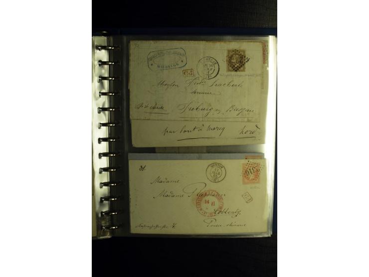 1850/1880, sehr interessanter Sammlungsposten mit ca. 250 Briefen und Ganzsachen von Belgien bis Schweiz mit vielen besseren 