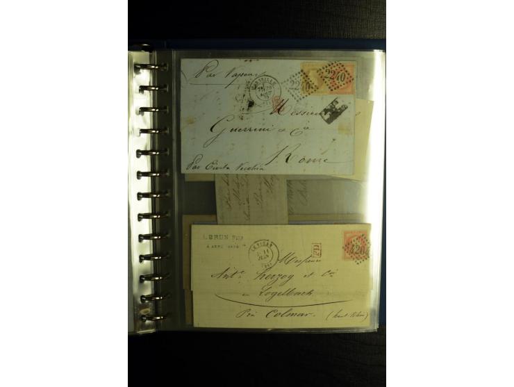 1850/1880, sehr interessanter Sammlungsposten mit ca. 250 Briefen und Ganzsachen von Belgien bis Schweiz mit vielen besseren 