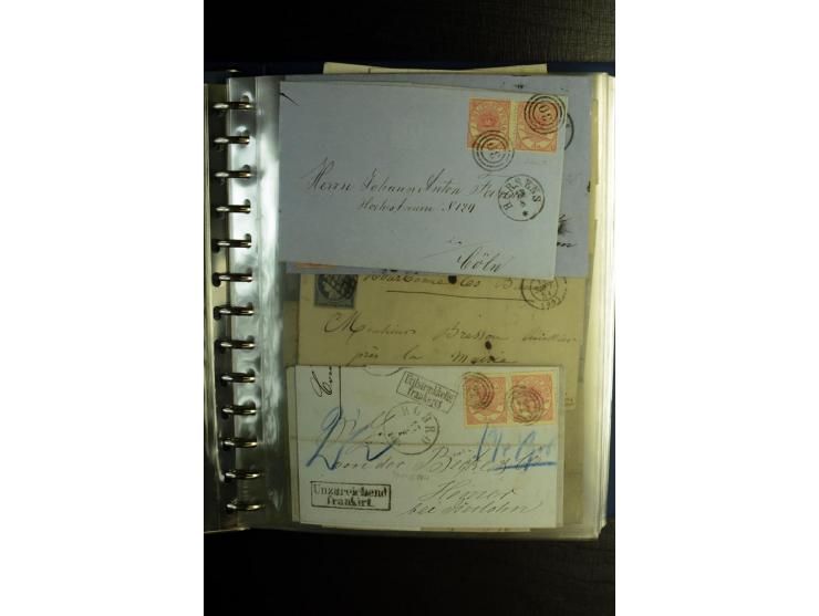 1850/1880, sehr interessanter Sammlungsposten mit ca. 250 Briefen und Ganzsachen von Belgien bis Schweiz mit vielen besseren 