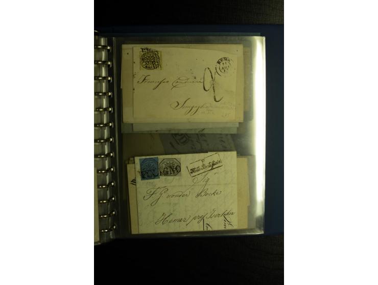1850/1880, sehr interessanter Sammlungsposten mit ca. 250 Briefen und Ganzsachen von Belgien bis Schweiz mit vielen besseren 