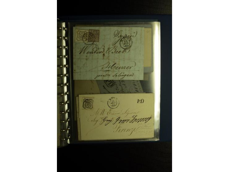 1850/1880, sehr interessanter Sammlungsposten mit ca. 250 Briefen und Ganzsachen von Belgien bis Schweiz mit vielen besseren 