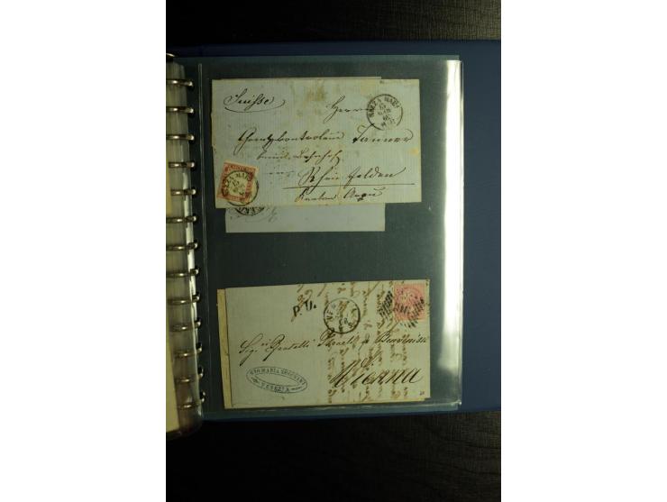 1850/1880, sehr interessanter Sammlungsposten mit ca. 250 Briefen und Ganzsachen von Belgien bis Schweiz mit vielen besseren 