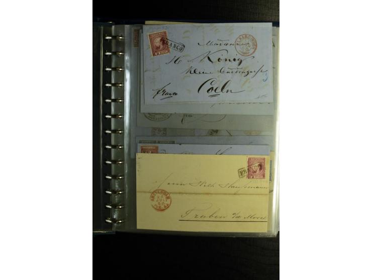 1850/1880, sehr interessanter Sammlungsposten mit ca. 250 Briefen und Ganzsachen von Belgien bis Schweiz mit vielen besseren 