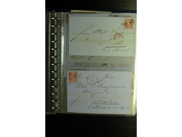 1850/1880, sehr interessanter Sammlungsposten mit ca. 250 Briefen und Ganzsachen von Belgien bis Schweiz mit vielen besseren 