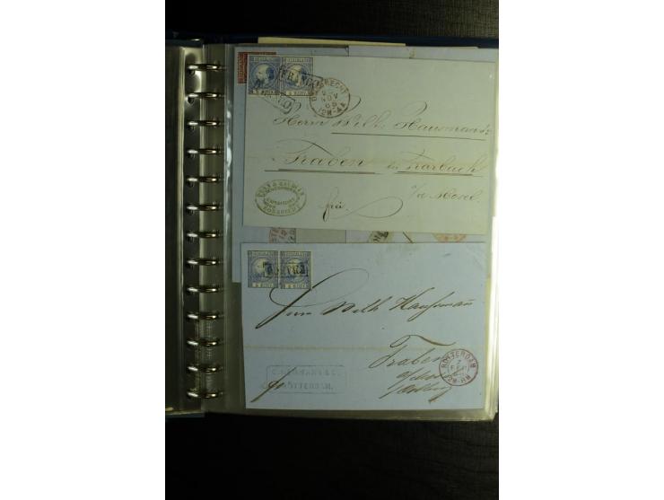 1850/1880, sehr interessanter Sammlungsposten mit ca. 250 Briefen und Ganzsachen von Belgien bis Schweiz mit vielen besseren 