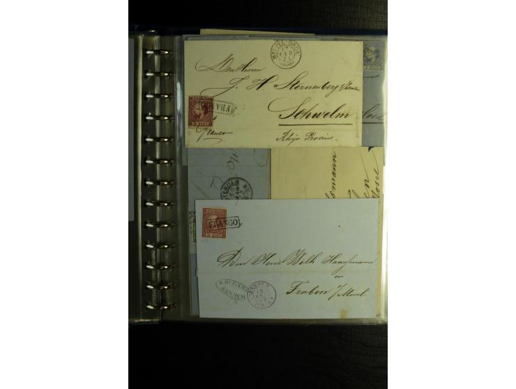 1850/1880, sehr interessanter Sammlungsposten mit ca. 250 Briefen und Ganzsachen von Belgien bis Schweiz mit vielen besseren 
