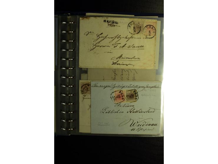 1850/1880, sehr interessanter Sammlungsposten mit ca. 250 Briefen und Ganzsachen von Belgien bis Schweiz mit vielen besseren 