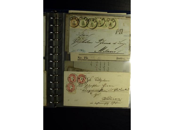 1850/1880, sehr interessanter Sammlungsposten mit ca. 250 Briefen und Ganzsachen von Belgien bis Schweiz mit vielen besseren 