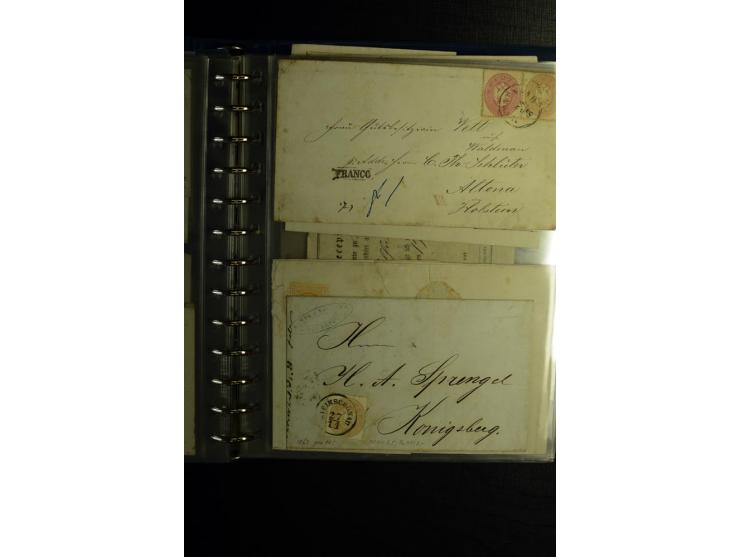 1850/1880, sehr interessanter Sammlungsposten mit ca. 250 Briefen und Ganzsachen von Belgien bis Schweiz mit vielen besseren 