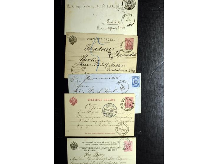 BALTIKUM: 1815/1914, 15 Vorphilabriefe dabei "Post Lenzenhof", sowie 25 Ganzsachen, dabei Doppelkarten, eingeschriebene Karte