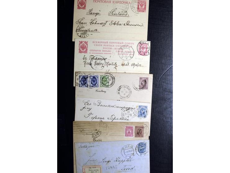 BALTIKUM: 1815/1914, 15 Vorphilabriefe dabei "Post Lenzenhof", sowie 25 Ganzsachen, dabei Doppelkarten, eingeschriebene Karte