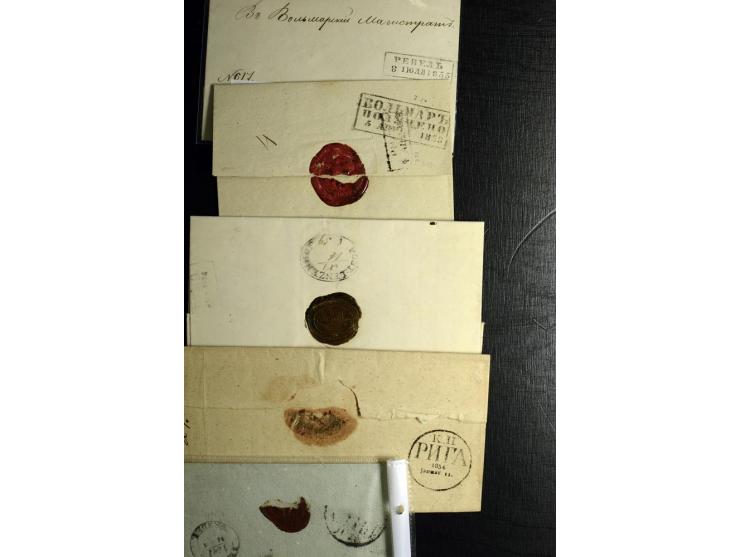 BALTIKUM: 1815/1914, 15 Vorphilabriefe dabei "Post Lenzenhof", sowie 25 Ganzsachen, dabei Doppelkarten, eingeschriebene Karte