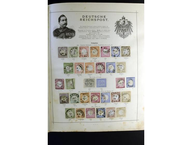 1840/90, ungebrauchte und gestempelte reichhaltige Sammlung mit vielen guten Werten und Sätzen, besonders bei Europa, aber au