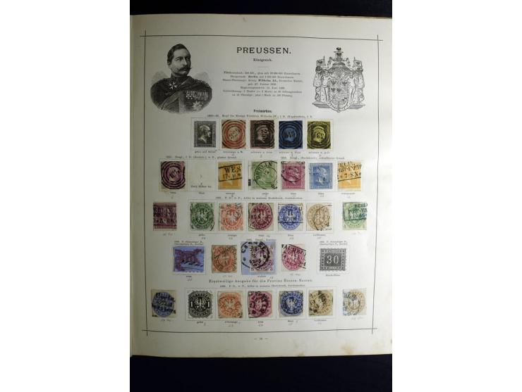 1840/90, ungebrauchte und gestempelte reichhaltige Sammlung mit vielen guten Werten und Sätzen, besonders bei Europa, aber au