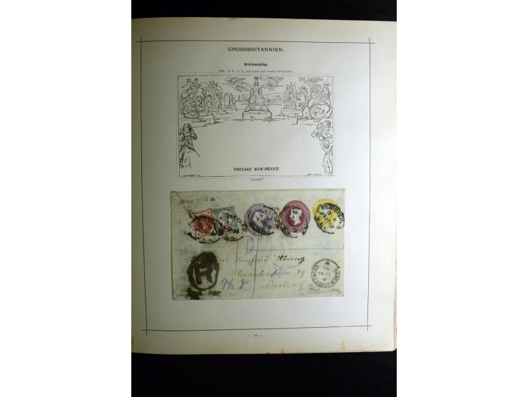 1840/90, ungebrauchte und gestempelte reichhaltige Sammlung mit vielen guten Werten und Sätzen, besonders bei Europa, aber au