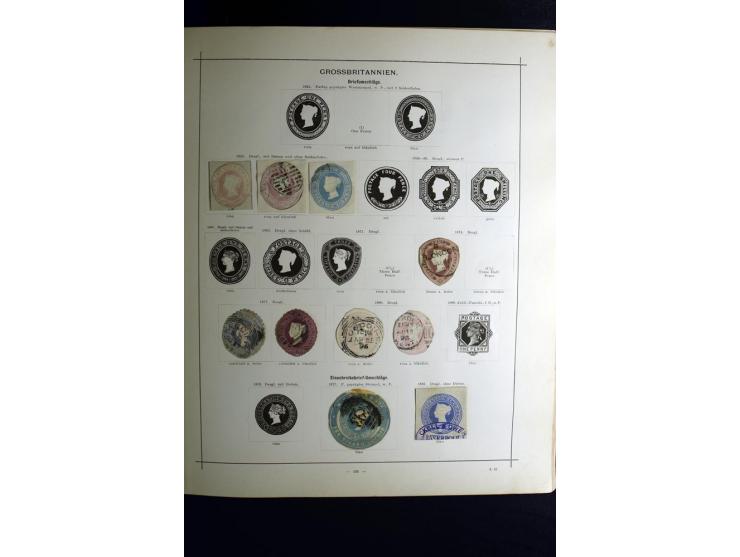 1840/90, ungebrauchte und gestempelte reichhaltige Sammlung mit vielen guten Werten und Sätzen, besonders bei Europa, aber au