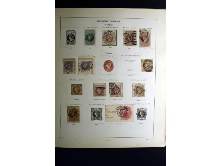 1840/90, ungebrauchte und gestempelte reichhaltige Sammlung mit vielen guten Werten und Sätzen, besonders bei Europa, aber au