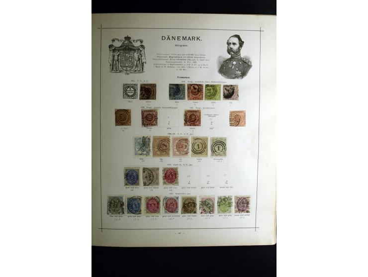 1840/90, ungebrauchte und gestempelte reichhaltige Sammlung mit vielen guten Werten und Sätzen, besonders bei Europa, aber au