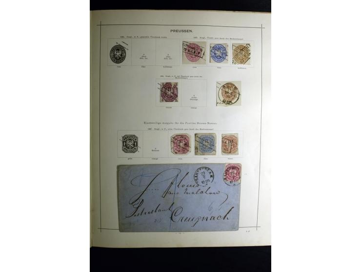 1840/90, ungebrauchte und gestempelte reichhaltige Sammlung mit vielen guten Werten und Sätzen, besonders bei Europa, aber au