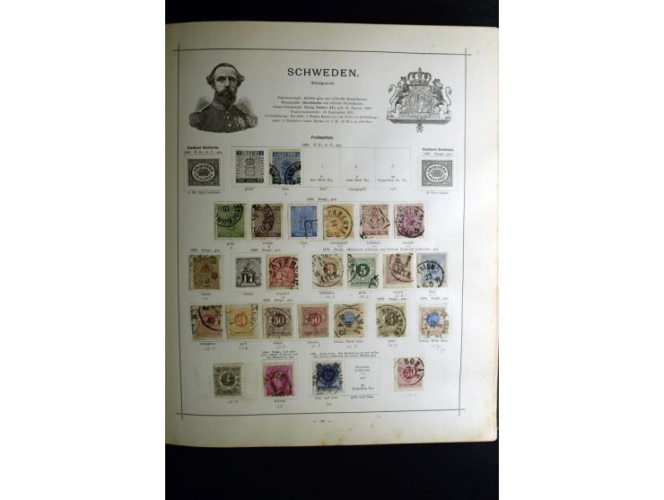 1840/90, ungebrauchte und gestempelte reichhaltige Sammlung mit vielen guten Werten und Sätzen, besonders bei Europa, aber au
