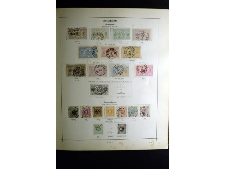 1840/90, ungebrauchte und gestempelte reichhaltige Sammlung mit vielen guten Werten und Sätzen, besonders bei Europa, aber au