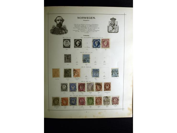 1840/90, ungebrauchte und gestempelte reichhaltige Sammlung mit vielen guten Werten und Sätzen, besonders bei Europa, aber au