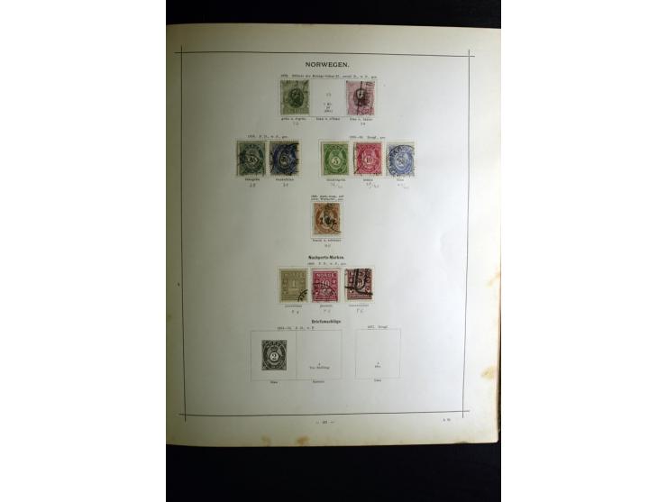 1840/90, ungebrauchte und gestempelte reichhaltige Sammlung mit vielen guten Werten und Sätzen, besonders bei Europa, aber au