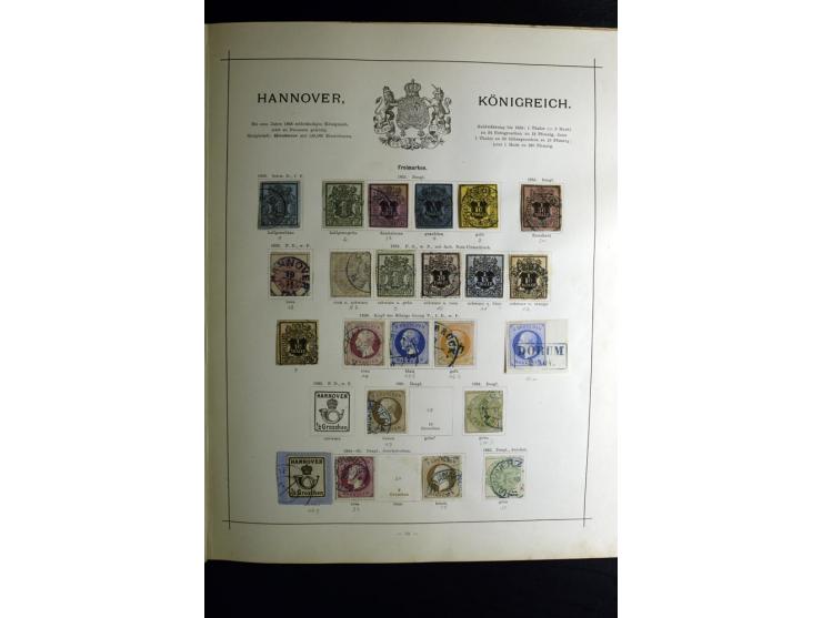 1840/90, ungebrauchte und gestempelte reichhaltige Sammlung mit vielen guten Werten und Sätzen, besonders bei Europa, aber au