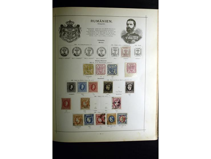 1840/90, ungebrauchte und gestempelte reichhaltige Sammlung mit vielen guten Werten und Sätzen, besonders bei Europa, aber au