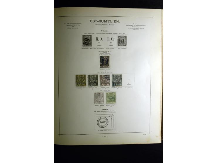 1840/90, ungebrauchte und gestempelte reichhaltige Sammlung mit vielen guten Werten und Sätzen, besonders bei Europa, aber au