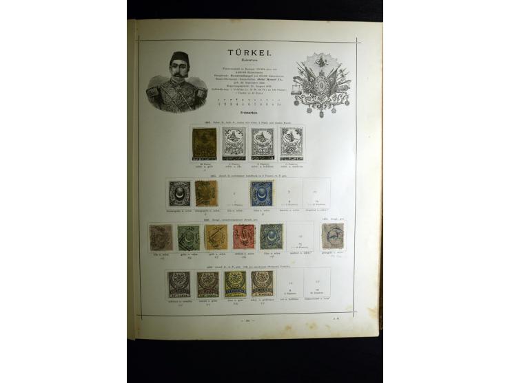 1840/90, ungebrauchte und gestempelte reichhaltige Sammlung mit vielen guten Werten und Sätzen, besonders bei Europa, aber au