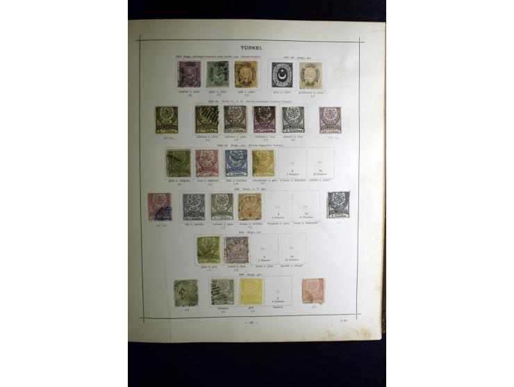 1840/90, ungebrauchte und gestempelte reichhaltige Sammlung mit vielen guten Werten und Sätzen, besonders bei Europa, aber au