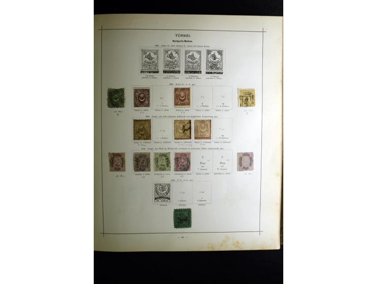 1840/90, ungebrauchte und gestempelte reichhaltige Sammlung mit vielen guten Werten und Sätzen, besonders bei Europa, aber au
