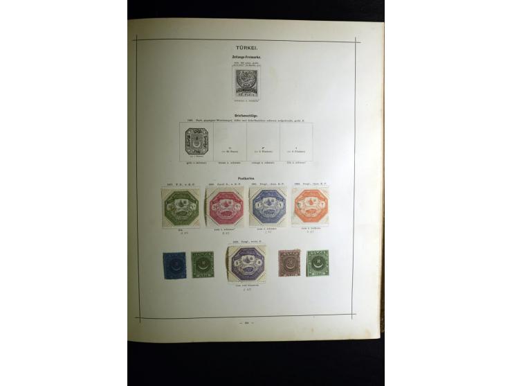 1840/90, ungebrauchte und gestempelte reichhaltige Sammlung mit vielen guten Werten und Sätzen, besonders bei Europa, aber au