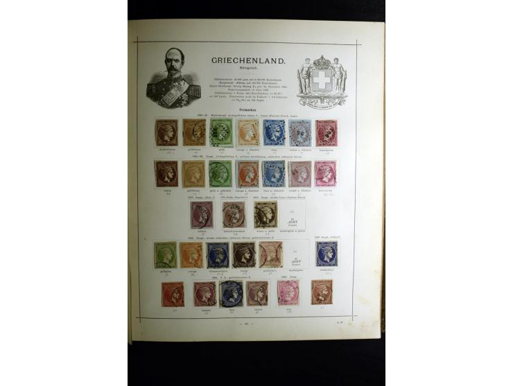 1840/90, ungebrauchte und gestempelte reichhaltige Sammlung mit vielen guten Werten und Sätzen, besonders bei Europa, aber au