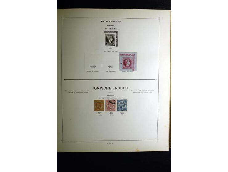 1840/90, ungebrauchte und gestempelte reichhaltige Sammlung mit vielen guten Werten und Sätzen, besonders bei Europa, aber au