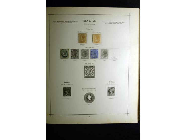 1840/90, ungebrauchte und gestempelte reichhaltige Sammlung mit vielen guten Werten und Sätzen, besonders bei Europa, aber au