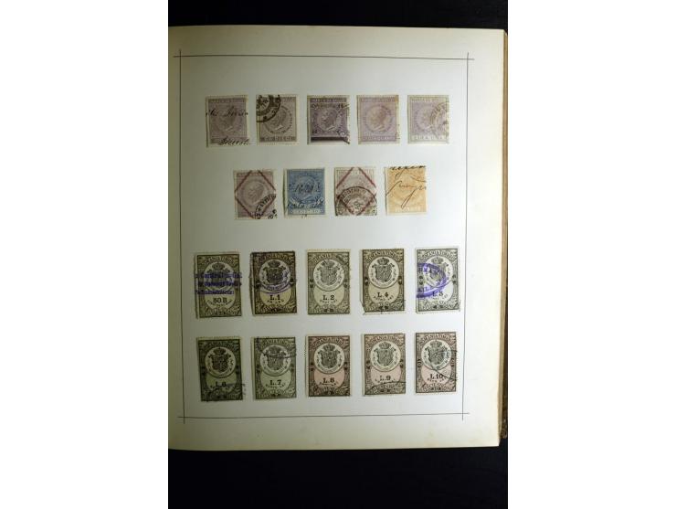 1840/90, ungebrauchte und gestempelte reichhaltige Sammlung mit vielen guten Werten und Sätzen, besonders bei Europa, aber au