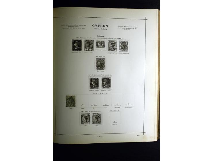 1840/90, ungebrauchte und gestempelte reichhaltige Sammlung mit vielen guten Werten und Sätzen, besonders bei Europa, aber au