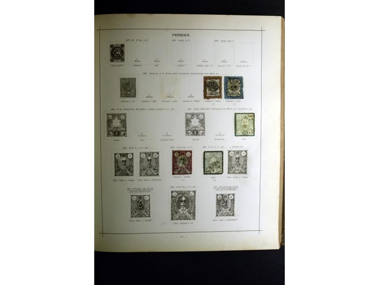 1840/90, ungebrauchte und gestempelte reichhaltige Sammlung mit vielen guten Werten und Sätzen, besonders bei Europa, aber au