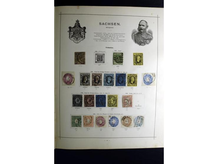 1840/90, ungebrauchte und gestempelte reichhaltige Sammlung mit vielen guten Werten und Sätzen, besonders bei Europa, aber au