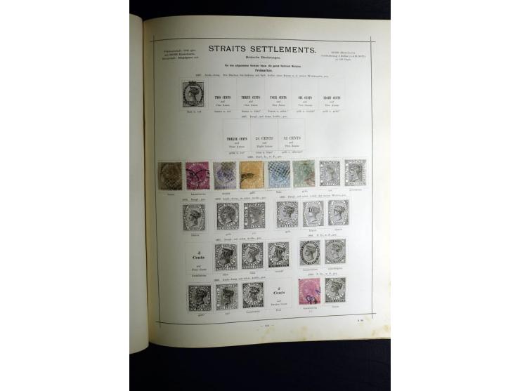 1840/90, ungebrauchte und gestempelte reichhaltige Sammlung mit vielen guten Werten und Sätzen, besonders bei Europa, aber au