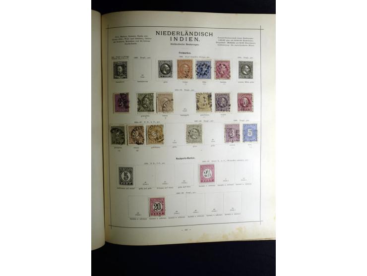 1840/90, ungebrauchte und gestempelte reichhaltige Sammlung mit vielen guten Werten und Sätzen, besonders bei Europa, aber au