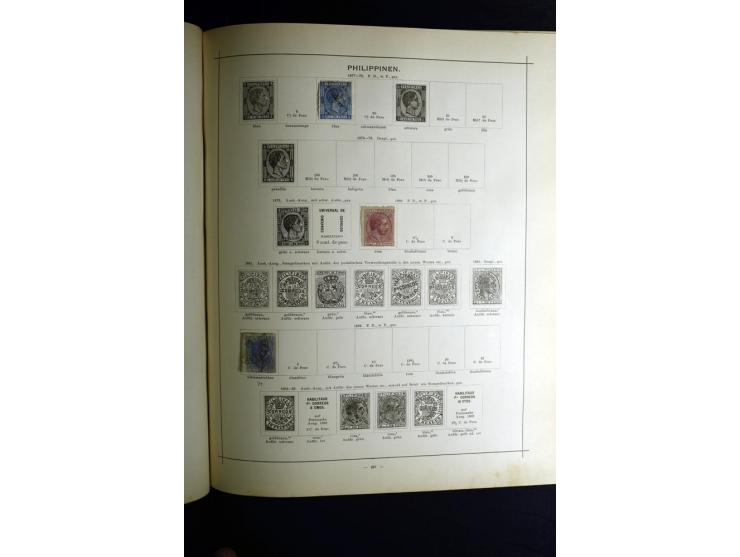 1840/90, ungebrauchte und gestempelte reichhaltige Sammlung mit vielen guten Werten und Sätzen, besonders bei Europa, aber au