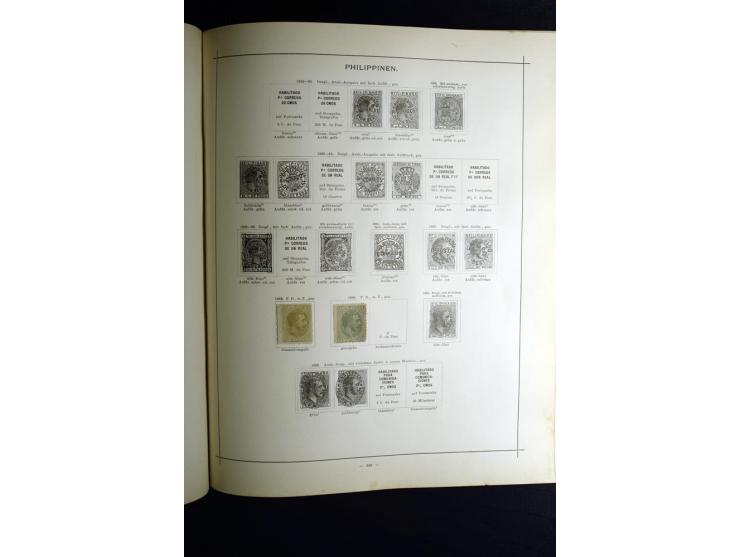 1840/90, ungebrauchte und gestempelte reichhaltige Sammlung mit vielen guten Werten und Sätzen, besonders bei Europa, aber au