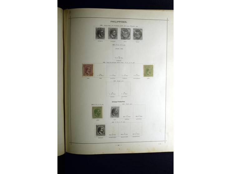 1840/90, ungebrauchte und gestempelte reichhaltige Sammlung mit vielen guten Werten und Sätzen, besonders bei Europa, aber au