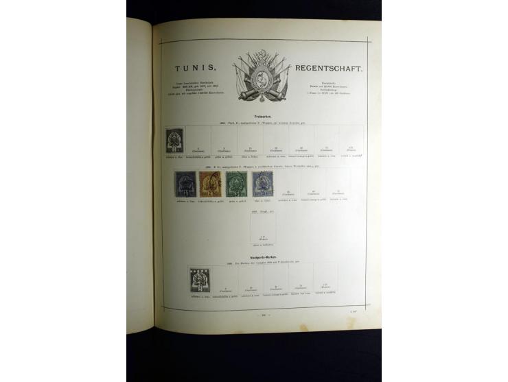 1840/90, ungebrauchte und gestempelte reichhaltige Sammlung mit vielen guten Werten und Sätzen, besonders bei Europa, aber au