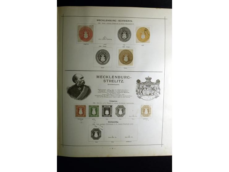 1840/90, ungebrauchte und gestempelte reichhaltige Sammlung mit vielen guten Werten und Sätzen, besonders bei Europa, aber au